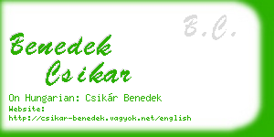 benedek csikar business card