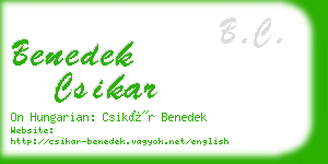benedek csikar business card